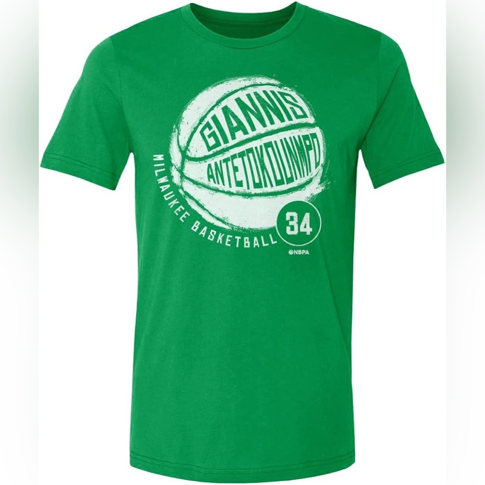 Next Level green and white Giannis Antetokounmpo‎ Milwaukee Basketball t shirt